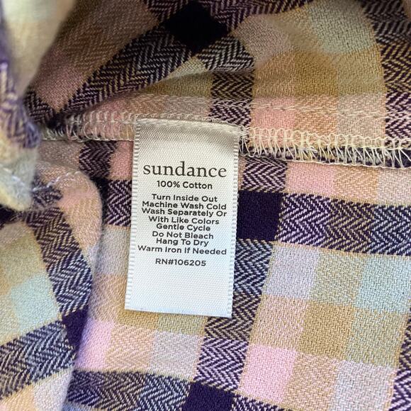 Sundance Sz M Lenora Plaid Flannel Pearl-snap Button-down Shirt Cotton Western - Picture 13 of 16
